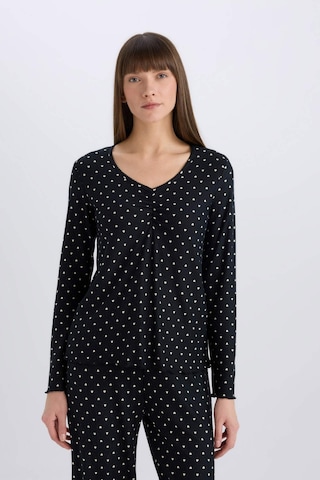 DeFacto Pijama Takımı Softshell Uzun Kollu Üst Esnek Belli Uzun Alt-Fall in Love D8453AX25SPBK81