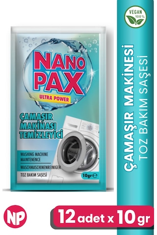 Çamaşır Makinesi Temizleyici Toz Bakım Saşesi 12 Adet X 10gr