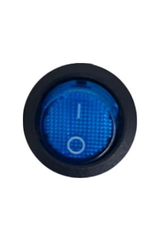 Yuvarlak On-off Işıklı Anahtar 3 Pin Mavi Switch 10 Adet