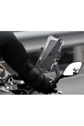 Bisiklet Motorsiklet Atv Otomatik Tuşlu Motosiklet Ayna Telefon Tutucu Tutacağı