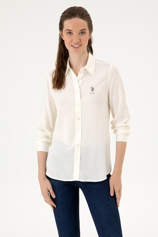 U.s. Polo Assn. Kadın Gömlek Desenli 50316429-vr256 İnci