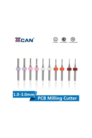 Pcb Karbür Freze Kesici 1.0-3.0mm 10lu Set 3.175mm Shank