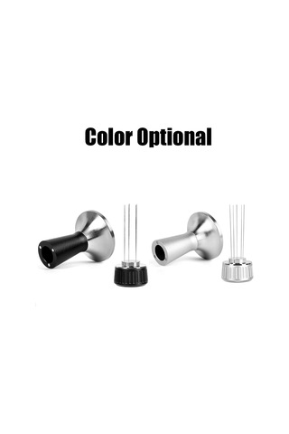 Konesam 53mm Çelik Kahve Tamper Ve Dağıtıcı 2'li Set - Breville 54mm Filtre Sepetine Uygun - Gümüş Gümüş