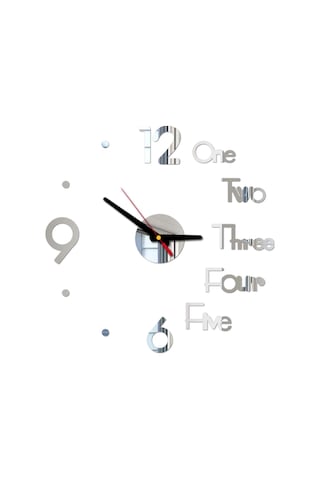 Springsun Akrilik 3d Otomatik Kapaklı Sessiz Duvar Saati - Modern Tasarım, Ev Ve Ofis İçin, Gümüş Renk Renkli