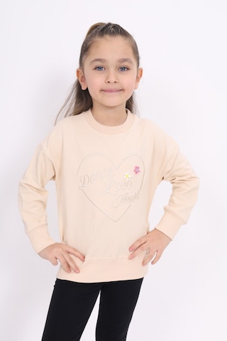 Toontoy Kız Çocuk Nakışlı Sweatshirt Bej