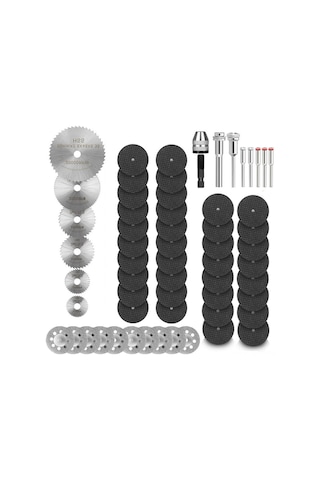 60 Adet Mini Daire Testere Bıçağı Seti Reçine Kesme Tekerleği Disk Kesme Bıçağı Kiti Metal Kesici Kesme Aracı