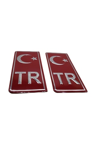 Tr Plaka Folyo Sticker 2'li - Türkiye Plaka Pleksi Kabartma Sticker 2 Adet