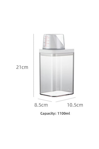 Yifomall Plastik Sürekli Nem Koruyucu Transparent Deterjan Saklama Kavanozu Ölçü Kasa İle Orta Boy 1100ml - 48 Adet/kutu Diğer