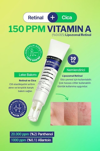 Derma Factory Retinal ve Centella İçeren Günlük Kullanıma Uygun Serum Derma Factory Retinal Cica Ampoule 30 ML