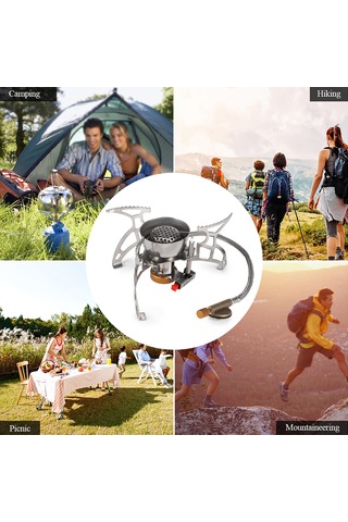 Youmex Lıxada Taşınabilir Kamp Ocağı - Paslanmaz Çelik, Rüzgar Koruma, Kolay Ateşleme Çok Renkli