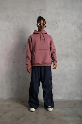 Veraura Lifestyle Erkek Astronot Baskılı Kapüşonlu Sweat - Gül Kurusu Gülkurusu