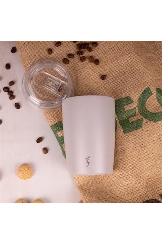 Lurch - "coffee-to-go" 300 Ml Granit Gri, Paslanmaz Çelik Termos - Çift Cidarlı - 270985 Beyaz