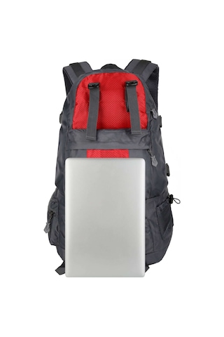 Lemestar Kırmızı 50l Su Geçirmez Nylon Bisiklet Çantası, Ergonomik Omuz Kayışlı, Çok Bölmeli, Yürüyüş Kamp Seyahat Sırt Çantası Çok Renkli