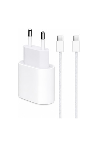 45w Type-c Hızlı Şarj Adaptörü Usb-c To C Kablo Seti 1 Metre Beyaz