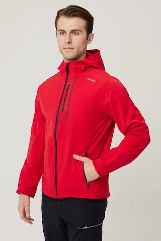 Campanula Softshell Mont - Su Ve Rüzgar Geçirmez, Nefes Alabilir, Outdoor Mont Kırmızı