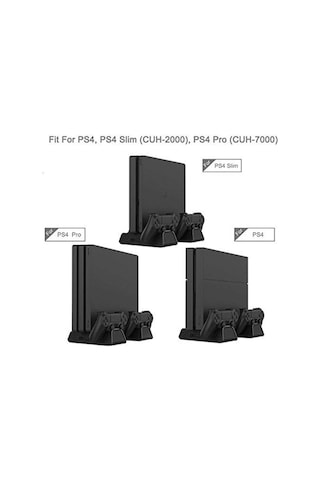 Playstation4 Slim Ps4 Pro Uyumlu Fanlı Stand Ve Oyun Kolu Usb Şarjlı Ps4 Şarj Standı Multifunctional