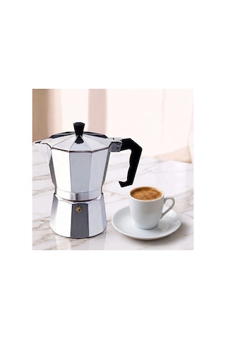 3 Fincanlık Retro Tasarım Alüminyum Moka Pot - Ocak Üstü Espresso Ve Filtre Kahve Demleyici