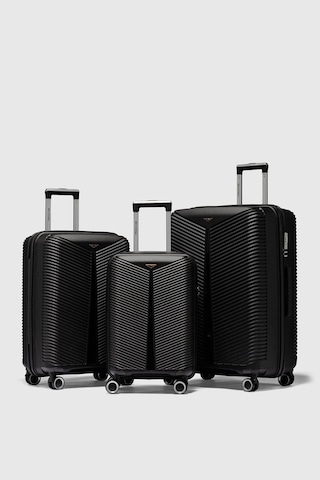 My-pp Bilbao Tekerlekli Kırılmaz Valiz 3'lü Set Bavul Siyah-85
