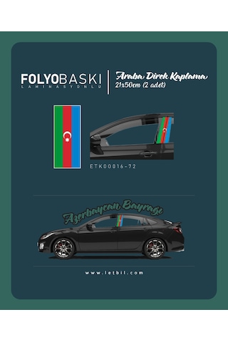 Araba Etiketleri, Tuning Kaplama, Direk Folyosu - Azerbaycan Bayrağı Renkli