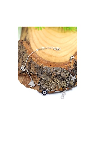 Midyat Nurtaş Gümüş Zirkon Taşlı Nazarlı 925 Ayar Gümüş Kadın Bileklik 201023280