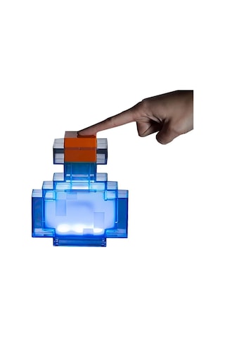 Teltree Minecraft İç Pili Ve Usb İle 8 Renkli Değişen Led İçecek Flashtası - 7 İnç Gece Lambası Mavi