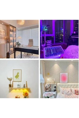 Ayt Powermaster Pm-26973 Rgb Renkli Gün Işığı Led Raf Duvar Aydınlatma Lamba 3xaaa Pil İle Çalışır Tekli Gece Lambası Renkli