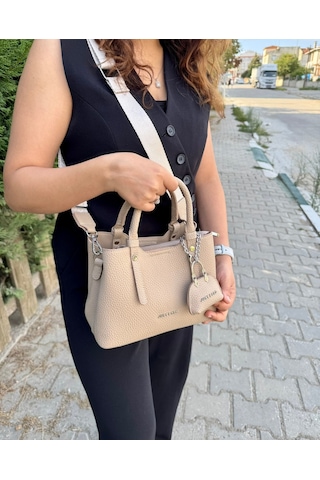 Just Polo Orijinal Kadın Kum Yeni Sezon 3 Bölmeli Yumuşak Deri Ayarlanabilir Askılı Şık El Ve Omuz Çantası