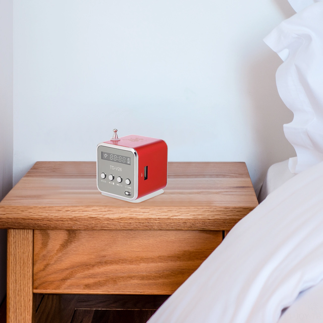 Youmex Kırmızı Taşınabilir Mini Hoparlör - Aux In/tf Kart/usb/fm Radyo Desteğiyle Müzik Dinleyin