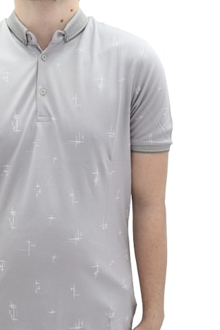 Santa Dmctekstil Erkek 112 Desenli Spor Kesim Rahat Kalıp Cepsiz Polo Yaka T-shirt Gri