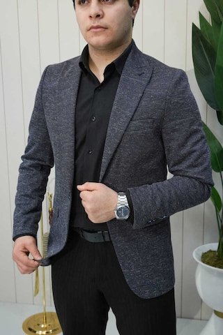 Bys Beystil Sivri Yaka Kırçıllı Lacivert Ceket Eylül- Slim Fit