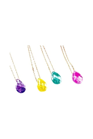 925 Ayar Rose Kaplama Gümüş Zincir Şeker Damla Kolye Gümüş