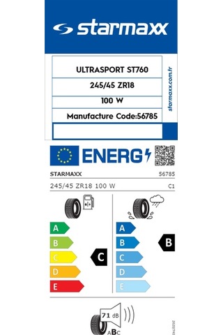 Starmaxx 245/45R18 100W Reınf.Ultra Sport St760 Yaz Lastiği 2025