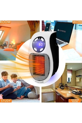 Flybuy 500w Hızlı Isıtıcı, Zamanlayıcı, Led Ekranlı Taşınabilir Seramik Isıtıcı Kışlık Konfor İçin Mükemmel, Ofis Ve Ev İçin Uygun