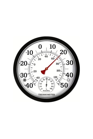 Topshop1 25cm Siyah Ev Bahçe Termometresi Kablosuz Nemölçer Abs Malzeme Pil Gerektirmez Hava Durumu Istasyonu