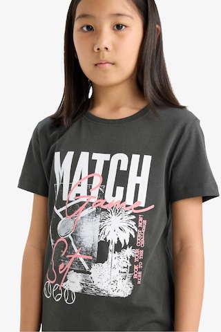 DeFacto Kız Çocuk Bisiklet Yaka Baskılı Kısa Kollu Tişört E0349A825SMAR211 Antrasit