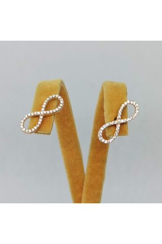 Firuze Gümüş Sonsuzluk Figürlü Gümüş Küpe F1600579