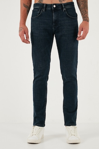 Buratti Streç Pamuklu Slim Fit Yüksek Bel Dar Paça Jeans Erkek Kot Pantolon 3300C46Tokyo Mavi