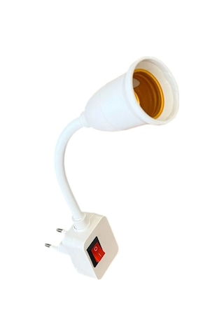 Spiral Kıvrımlı, Fişli, Aç Kapa Anahtarlı E27 Duy 20cm