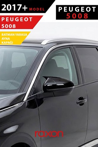 Peugeot 5008 2017+ Batman & Yarasa Ayna Kapağı Parlak Piano Black Sport