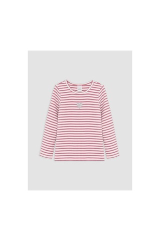 Lc Waikiki Alıta Cıty Farkıyla Lcw Kids Pembe Çizgili Dar & Slim Uzun Kollu Kız Çocuk Tişört Pembe - 928548447 Pembe