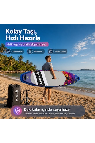 Npo Sunset Palm 305x81x15cm Şişme Premium Sup Paddle Board 148kg Kürek Pompa Çanta Koltuklu Full Set
