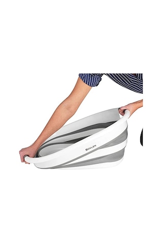 Sepeti - Katlanır Çamaşır Sepeti - Gri - 54 5x39x8 Cm - Pp Genel