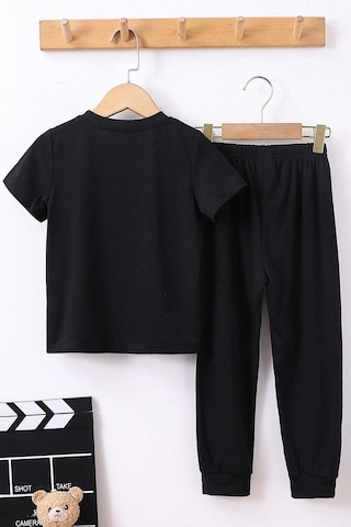 Çocuk Astronot Alt - Üst Eşofman Takımı Siyah