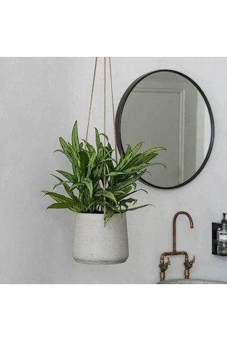 Patt M Gri Askılı Fiberstone Saksı Krem