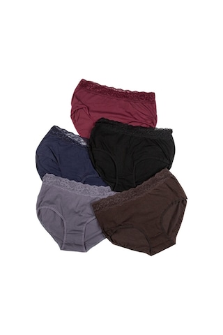 Nicoletta Bordo Kadın Külot Büyük Beden 5 Li Paket Likralı (455808076) Bordo