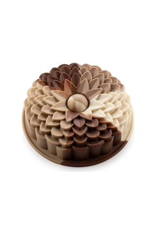 Deconox Klasik Dilimli Çiçek Tasarımlı Silikon Kek Kalıbı - Yapışmaz Ve Esnek Pasta Kalıbı 22x5 Cm, 1 Adet Diğer