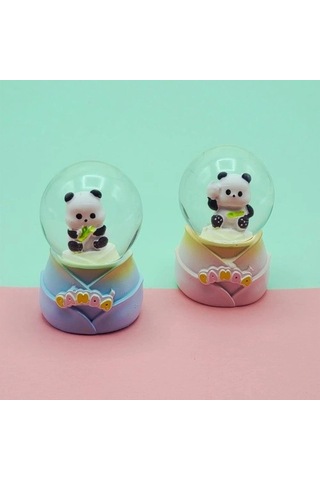 Panda Tasarımlı Işıklı Küçük Boy Kar Küresi 02896453