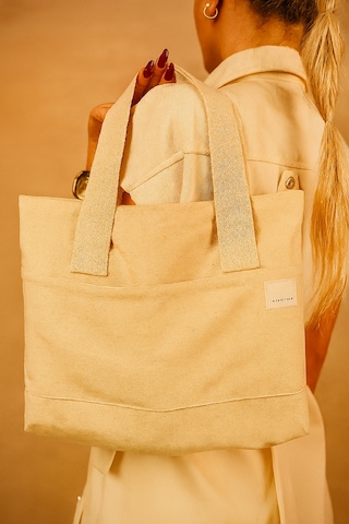 Yunusoğlu Home Kadın Krem El Omuz Ve Plaj Çantası Kanvas Çok Amaçlı Çanta Krem