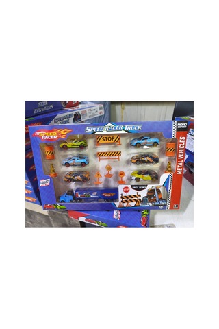 Speed Racer 6'lı Metal Arabalı Tır Ve Trafik Levha Seti Çocuk Oyuncak