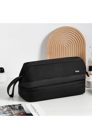 Baona Bn-ds005 İçin Büyük Kapasiteli Çift Katmanlı Saç Kurutma Makinesi Saç Maşası Saklama Çantası Siyah
